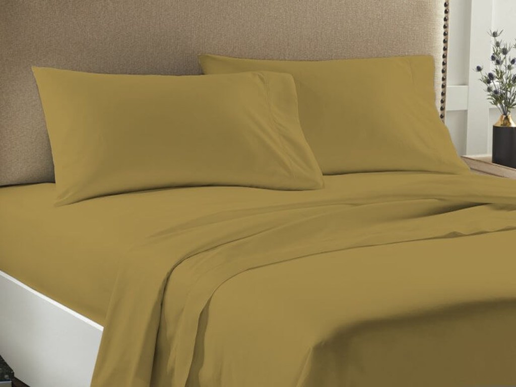 Σετ Σεντόνια Μονά Μονόχρωμα Λαδί Economy Γαρύφαλλο | Γαρύφαλλο - Λευκά Είδη